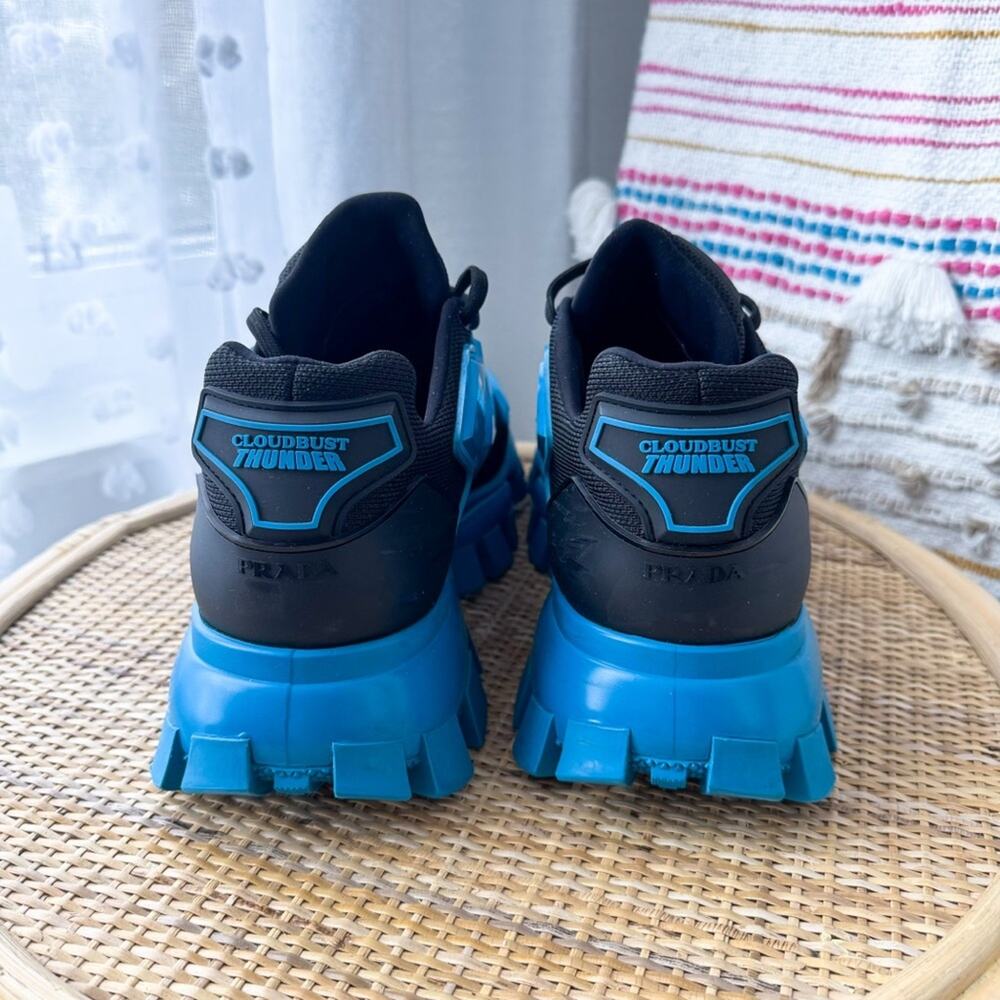 Prada Cloudburst Thunder Blue Black High Trainers Sneakers Men’s Size 9.5 - Picture 5 of 11